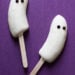 Ghost-shaped Halloween frozen banana pops made with just white chocolate and bananas. Fun, healthy treats to make with the kids!