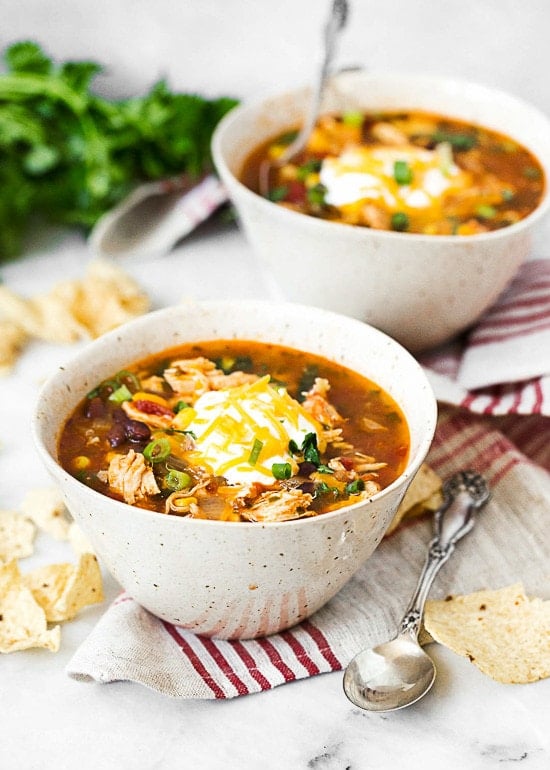 Chicken Enchilada Soup has everything you love about chicken enchiladas... in one big bowl of soup!