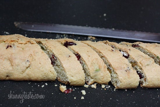 Don't you just love a good biscotti in the morning with a cup of coffee? These Italian biscotti cookies are loaded with pistachios and cranberries, twice baked to form a crispy delicious cookie, perfect for dunking!