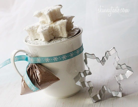 What can be better than warming up to a hot cup of cocoa on a chilly night topped with homemade vanilla bean marshmallows cut out in the shape of a snowflake!