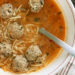 What can be more kid friendly than a bowl of soup with spaghetti and meatballs! Lean turkey meatballs are cooked in a light tomato broth with cut up spaghetti. This is a one pot meal my whole family loves and leftovers are great for lunch.