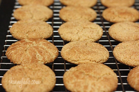 Skinny whole wheat snickerdoodle cookies coated with cinnamon, spice and everything nice! If you have plans to do some baking this weekend, these cookies are a must!