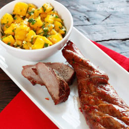 I thought this Asian inspired sweet and fiery pork tenderloin dish with mango salsa would be a great way to celebrate the Chinese New Year on January 23rd, the start of a 15-day celebration celebrating the Chinese New Year – This year it's the Year of The Dragon.
