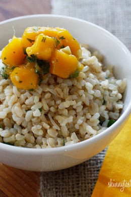Coconut milk, brown rice, coconut flakes, fresh ginger and cilantro are combined to create this simple side dish, perfect to accompany many Thai dishes.