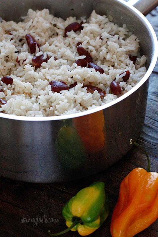 Coconut milk, thyme, scallions and scotch bonnet peppers give this Jamaican red beans and rice dish an island flair! 