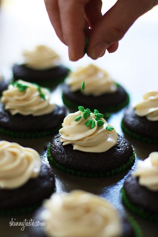 Chocolate Stout Cupcakes with Bailey's Irish Cream Cheese Frosting – Yes, you read that right, there is ale in the cupcakes and Bailey's in the frosting! I guess it's safe to call these grown-up cupcakes, and boy are they good!!