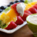 Rainbow Fruit Skewers with Yogurt Fruit Dip – A healthy snack or dessert for kids and adults alike!