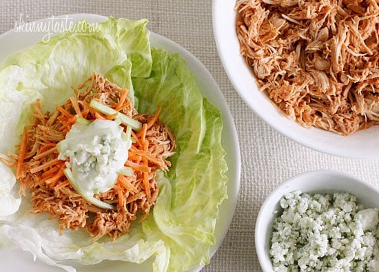 Making shredded buffalo chicken in the slow cooker is super easy, anyone can do this and you can use the chicken for everything from wraps and salads, to pizza toppings, sandwiches and more! I've now updated this with instructions for the Instant Pot as well!