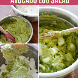 This avocado egg salad uses half the yolks and lots of healthy fats from the avocado. You can serve this as a wrap, on whole-grain toast or in a lettuce cup.
