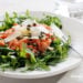 Whenever I make salmon for dinner, I usually cook an extra piece for lunch just to make this arugula salmon salad with capers and shaved Parmesan – loaded with good fats and omegas!