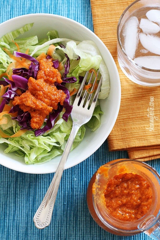 I don't care too much for carrots, but I love a good carrot ginger dressing on my salad when I go out for Hibachi. This is good stuff! It's the perfect starter to any dish.