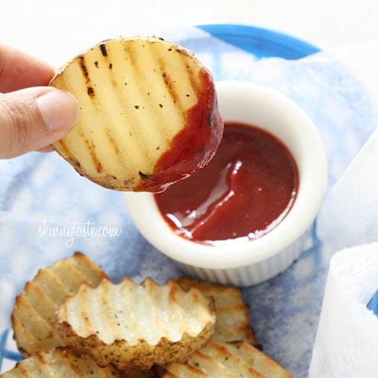 grilled potato with ketchup