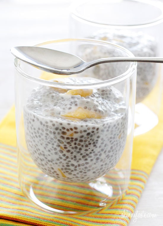 I'm addicted to coconut, combine that with mango and I'm in heaven! And, using chia seeds make an easy, healthy pudding which requires no cooking! Genius!