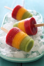 Hot summer's day? No problem, cool off with these homemade frozen fruit pops made with fresh mango, kiwi, and raspberry fruit puree.