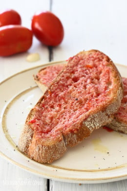 Pan con Tomate or Spanish Tomato Bread – This is what happens when I have a crusty loaf of bread and some fresh ripe tomatoes in my garden!