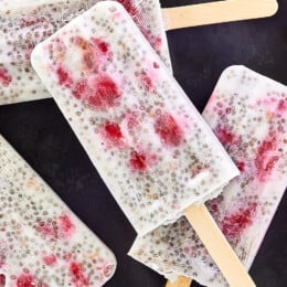 Raspberry Coconut Chia Seed Pudding Pops