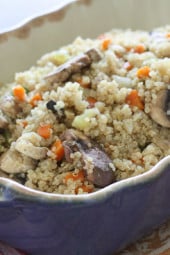 This savory quinoa stuffing is a delicious, protein-packed, gluten-free alternative to traditional stuffing.