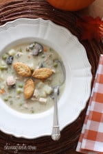 Leftover turkey is delicious in turkey pot pie, so I thought why not use it to make turkey pot pie soup?