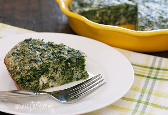 Easy Crust-less Spinach and Feta Pie