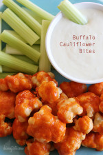 These easy, healthy Buffalo Cauliflower Bites are made in the oven, perfect for football!