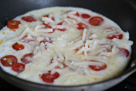 A quick and easy breakfast made with tomatoes, egg whites, mozzarella, and parmesan cheese. Lots of flavor, low in carbs and takes just minutes to make.