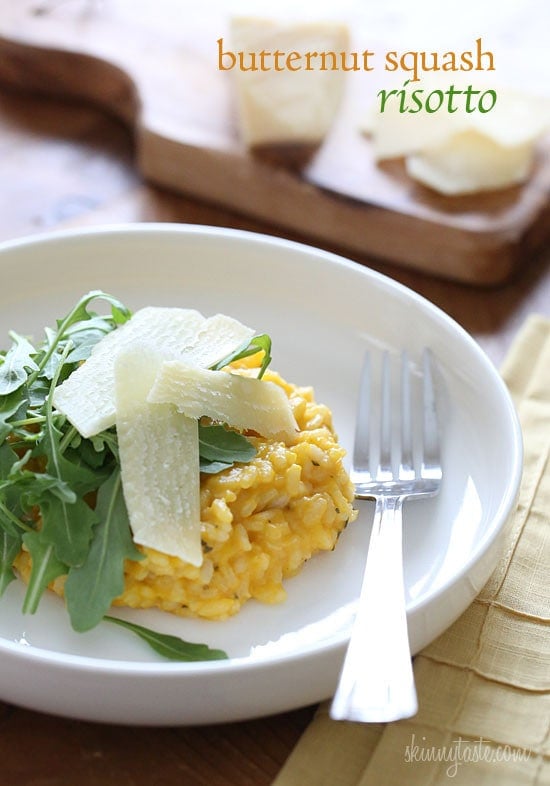 Butternut Squash Risotto is so creamy and delicious, an Italian rice dish made with butternut squash puree and Parmigiano-Reggiano.