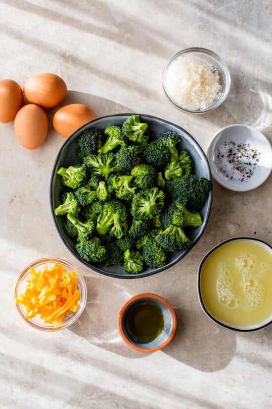broccoli, cheese, eggs