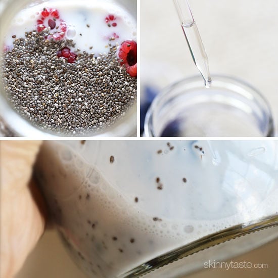 I LOVE chia pudding! And what can be easier than throwing a few chia seeds into a jar with fresh fruit berries and almond milk and giving it a good shake!