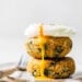 Quinoa and Spinach Patties with a poached egg on top.
