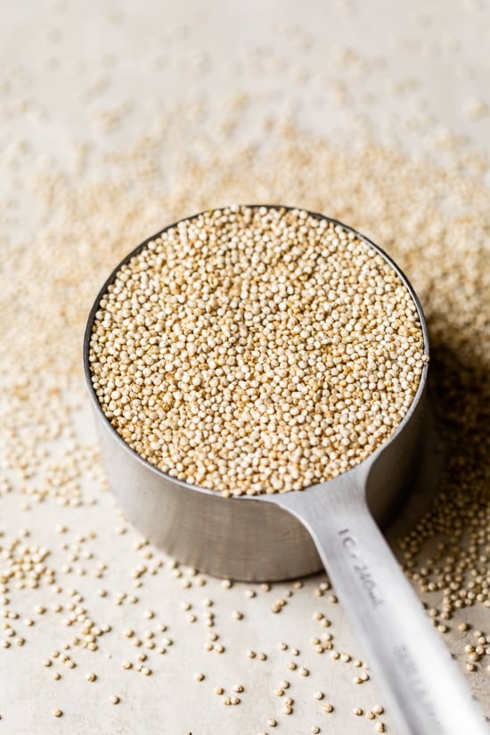 quinoa in a measuring cup