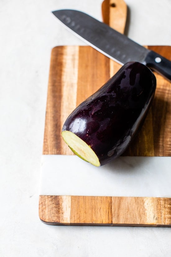 eggplant on a board