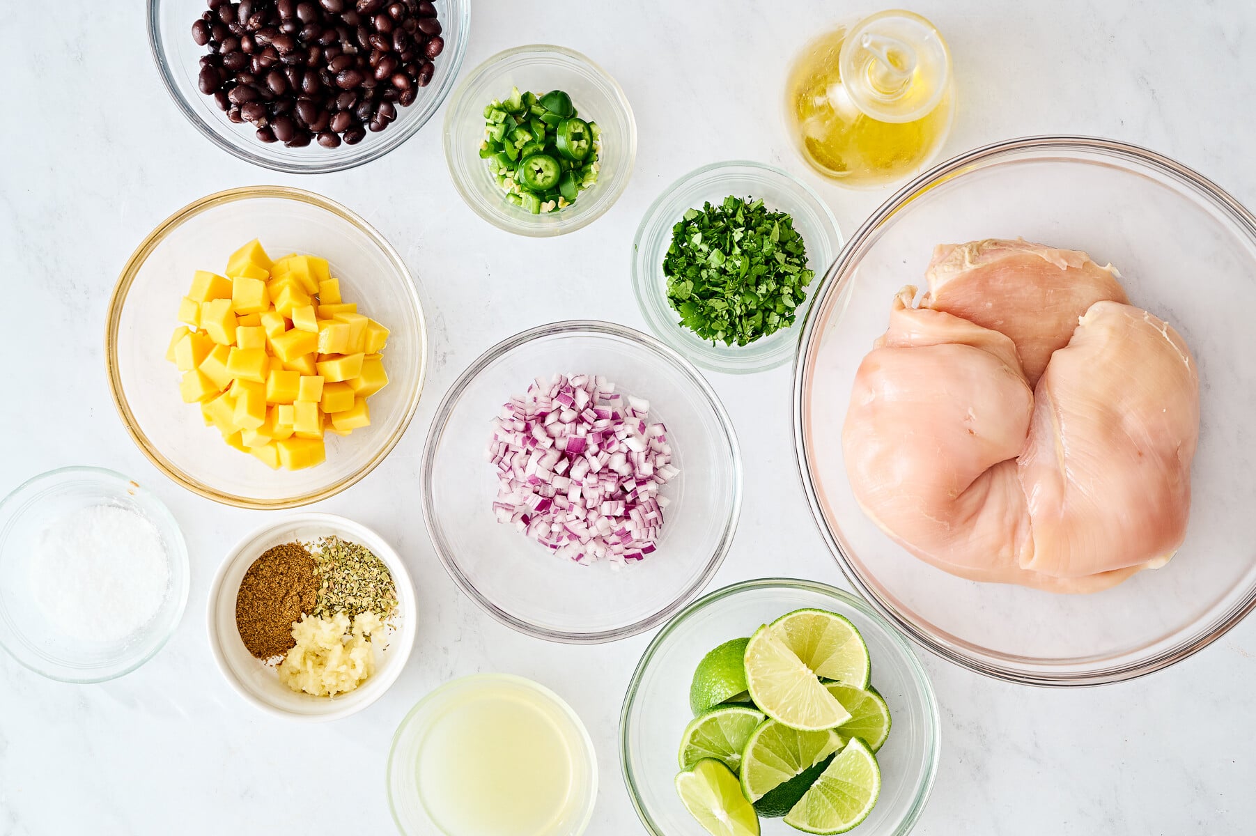 Chicken with Mango Black Bean Salad ingredients