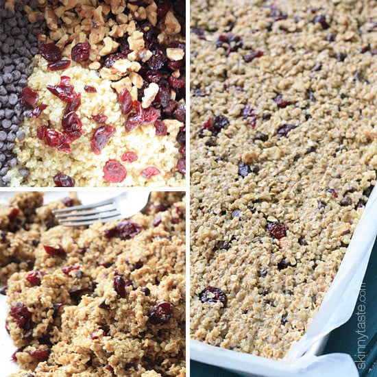 The heart-healthy power bars have all the ingredients one might have on a banana split: made with quinoa, rolled oats, dried cherries, nuts and honey. 