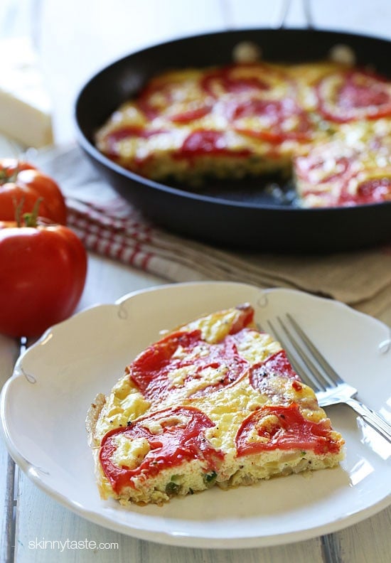 Garden tomatoes, summer zucchini, and Asiago cheese make a scrumptious frittata that highlights the end of summer's bounty.