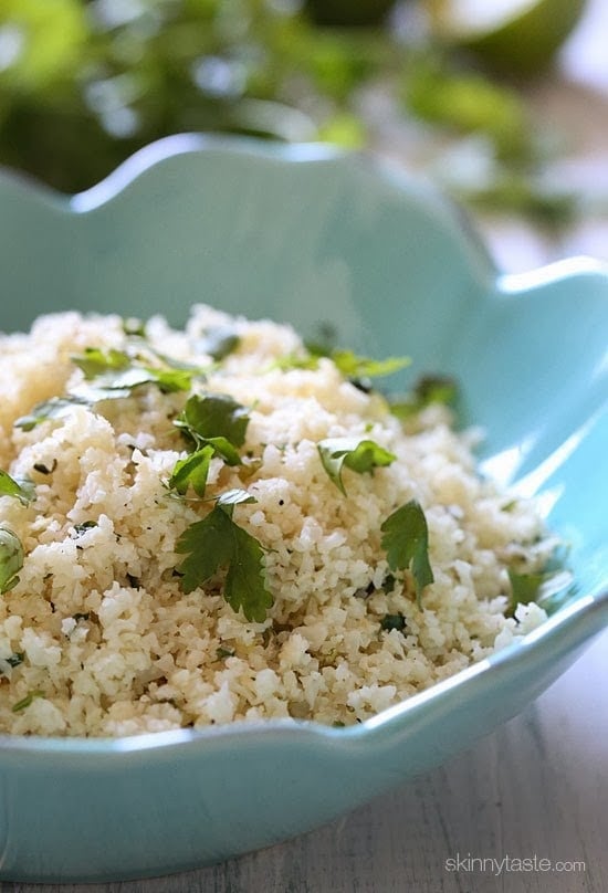 Cilantro Lime Cauliflower "Rice" is inspired by my Cilantro Lime Rice recipe, only made low-carb with riced cauliflower!