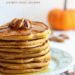 Whole wheat buttermilk pancakes made with pumpkin puree, pure maple syrup, pumpkin pie spice and pecans – a perfect lazy autumn Sunday morning breakfast.