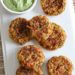 These salmon cakes are light, healthy and a perfect holiday appetizer! Baked, not fried made with bell peppers, capers, breadcrumbs.