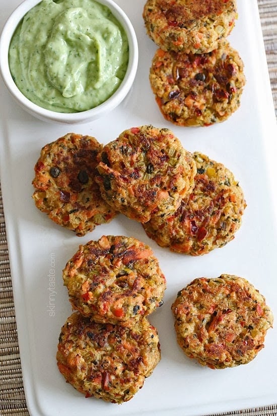 These salmon cakes are light, healthy and a perfect holiday appetizer! Baked, not fried made with bell peppers, capers, breadcrumbs.