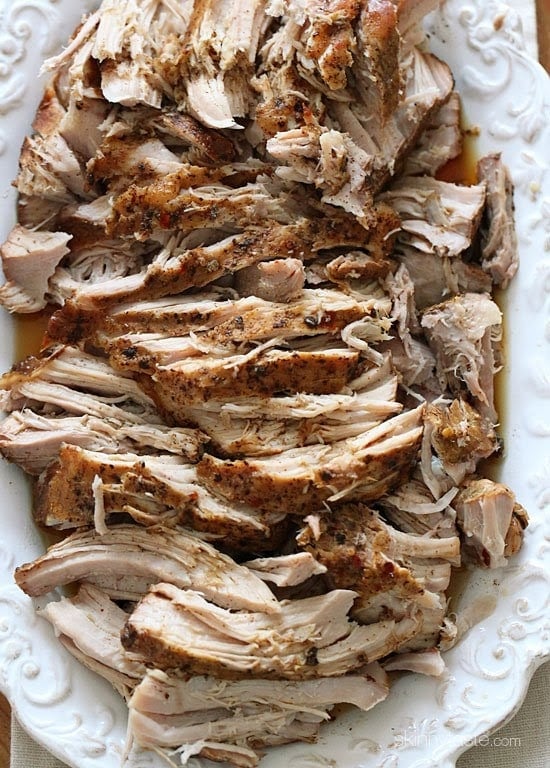 This Crock Pot Balsamic Pork Roast is so easy and literally falls apart once cooked. Here it's cooked with balsamic vinegar and honey which gives it a slight tang that I love!
