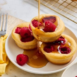 Pancake Muffins with raspberries