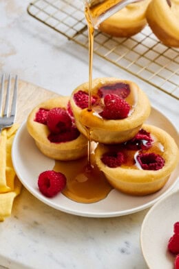 Pancake Muffins with raspberries