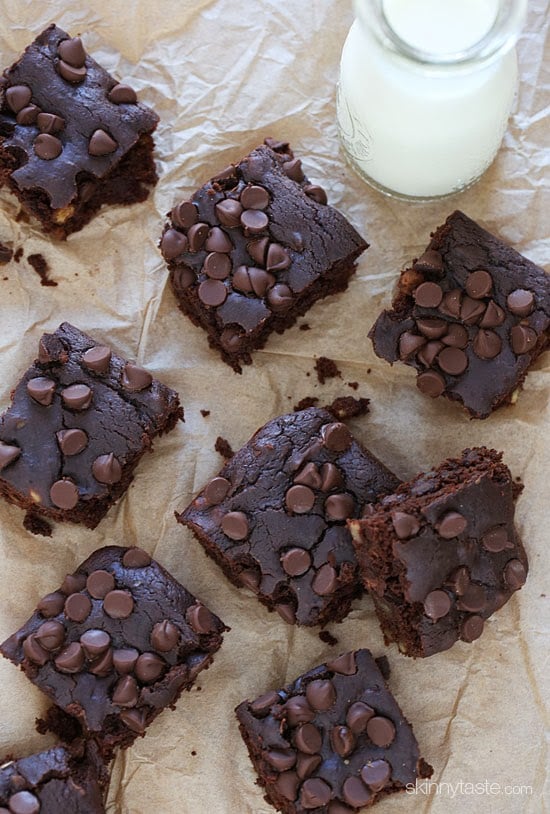 Amazing Flour-less Brownies via Skinnytaste