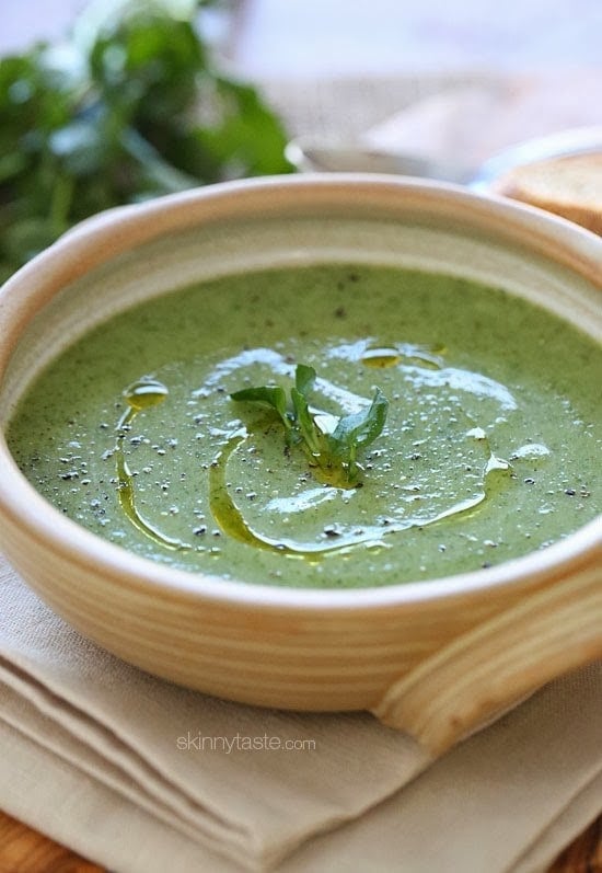 Cold winter nights call for hot soup. This cauliflower watercress soup is healthy and light, with a perfect creamy texture from the cauliflower.