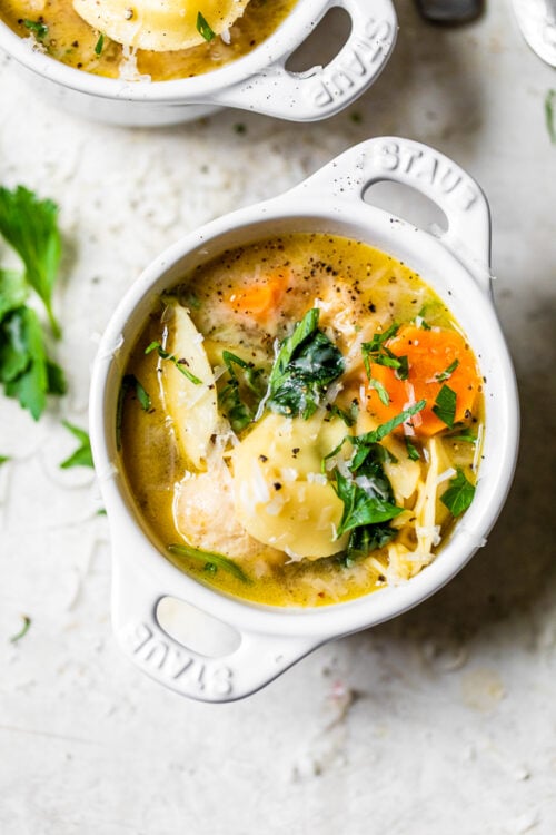 Turkey Meatball Tortellini Soup with Spinach Skinnytaste
