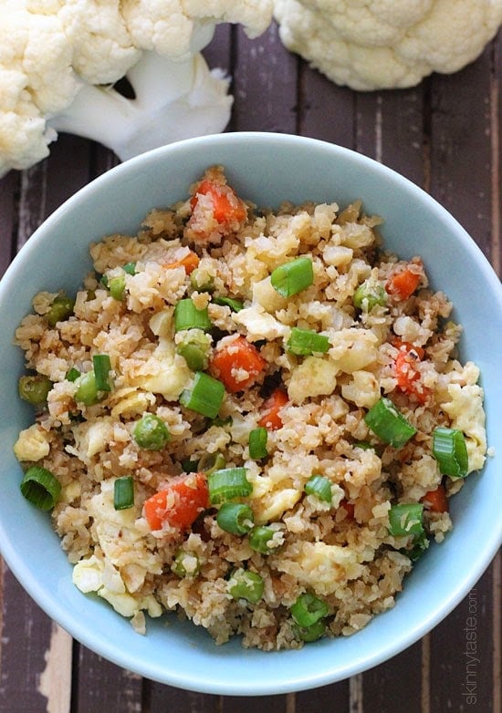 Cauliflower "Fried Rice" is my favorite low-carb side dish when I'm craving Chinese take-out!