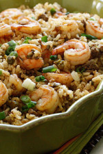 A healthier twist on a Cajun classic, the addition of shrimp turns this "dirty brown rice" into a fabulous main dish. I'd like to think of this as a Cajun shrimp fried rice. With Mardi Gras ending tomorrow, I thought this would be the perfect timing to share this recipe from the archives because I LOVE this dish!