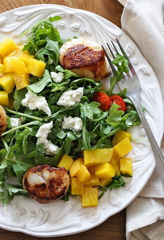 Sauteed sea scallops, arugula and sweet beet salad is another summer favorite, tossed with goat cheese and a honey vinaigrette – this salad is delicious!