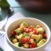 Quinoa chickpea and avocado salad with cucumbers, tomatoes, red onion, lime juice and cilantro – a flavorful vegetarian salad loaded with protein, fiber and healthy fats. 