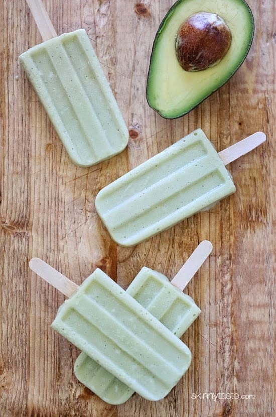 These creamy avocado coconut popsicles are made with just 4 ingredients – nutrient dense avocados, coconut-almond milk, raw sugar and coconut flakes.