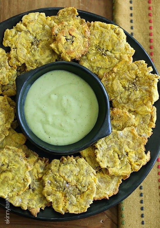 Baked Tostones – These savory plantains have been made lighter by baking instead of frying – you won't believe how good they taste!